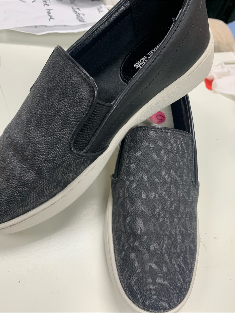 Michael Kors Men's Black Slip-On Loafers with MK Monogram - Picture 3 of 9